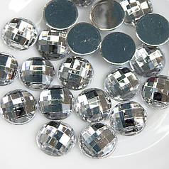Камені клейові акрил, 12 мм, прозорий (10 шт)