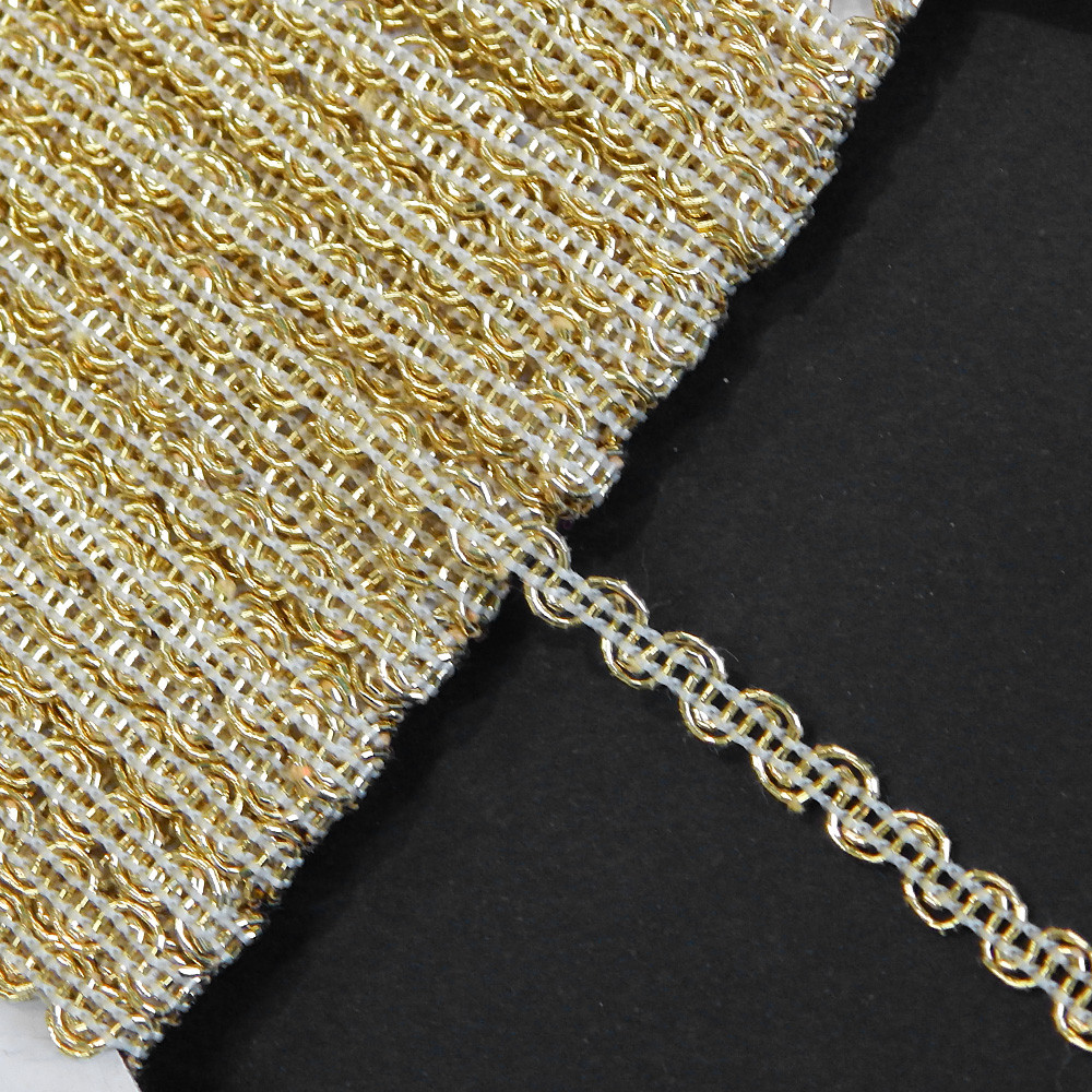 Тасьма люрексова "Серпантин", 5 мм, золотистий