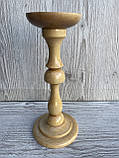 Підсвічник буковий 25см дерев’яний лакований, фото 2