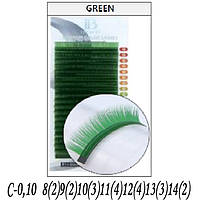 Вії I-BEAUTY MIX Зелені C 0,10 8-14