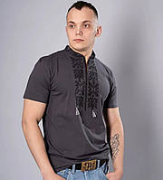 Вишиванка чоловіча Тризуб сіра р. M. L. XL. XXL. 3XL.