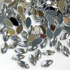 Камінь клейовий, стрази Човник 10х5 мм, прозорий (5 г)