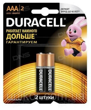 Батарейки LR3 (AAA) alkaline. DURACELL