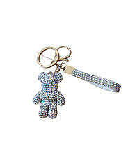 Брелок автомобільний для ключів зі стразами Медведик хамелеон