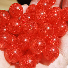 Намистини пластикові "Бите скло", 8 мм, червоні (30 шт)