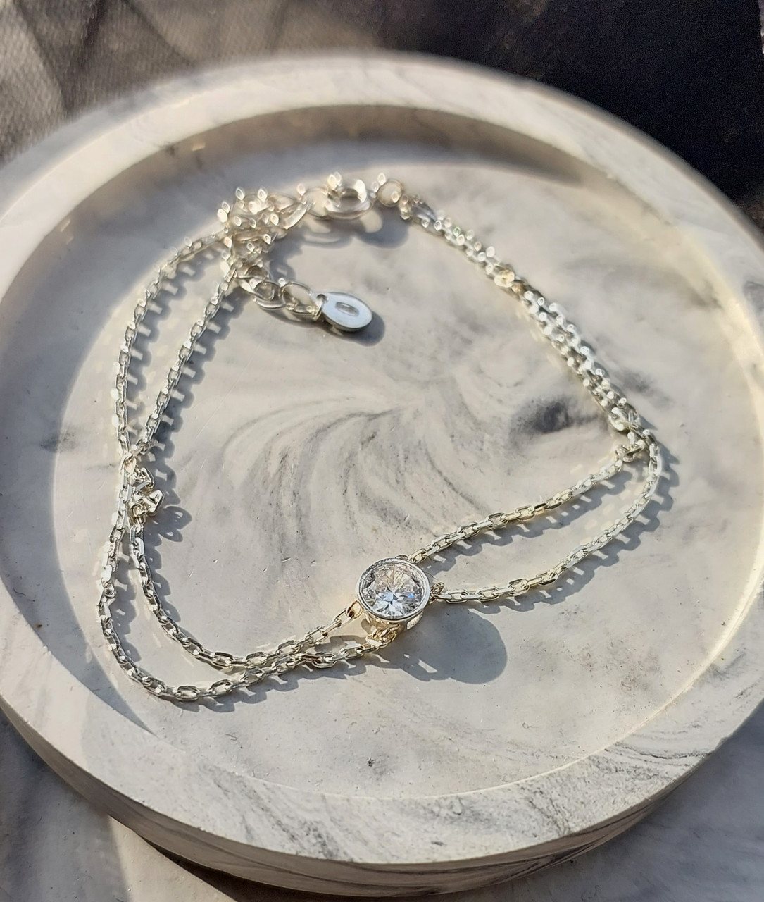 Срібний браслет з камінчиком, фото 1