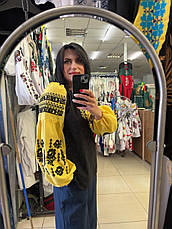 Вишиванка жіноча (домоткане полотно чорне та жовте) "Елегія", фото 4