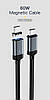 Кабель зарядний магнітний ESSAGER USB Type-C to USB Type-C 3 A PD 60 W 1 м Black (EXCCXT-KS0H-P), фото 3