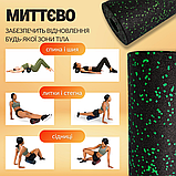 Рол для спини, валик для масажу, рол для мфр фітнесу, фітнес ролик Hechpro 5415 зел, фото 5