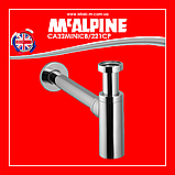 Сифон для умивальника латунний хромований без зливу LUX CA32MINICB/221CP McALPINE, фото 4