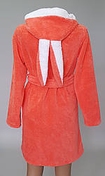 Дитячий махровий халат «Зайчик» на замку з вушками