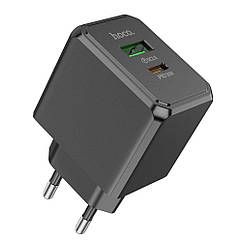 Мережевий зарядний пристрій Hoco CS14A 1 USB-C/1USB PD/QC 20W Колір Чорний
