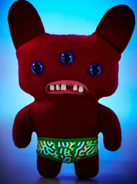 М'яка іграшка з зубами Фаглер смішні потворні монстри Fuggler Funny Ugly Monster Burgundy FuggGlow