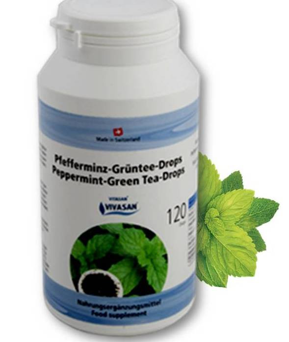 Зелений чай з м'ятою перцевої у таблетках / Peppermint - Green Tea - Drops Зелений чай з м'ятою перцевої у таблетках / Peppermint - Green Tea - Drops