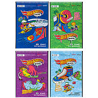 Альбом для малювання 30 аркушів спіраль Kite Hot Wheels HW24-243, 68233