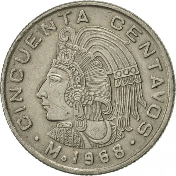 Мексика 50 сентаво, 1968 рік №2054