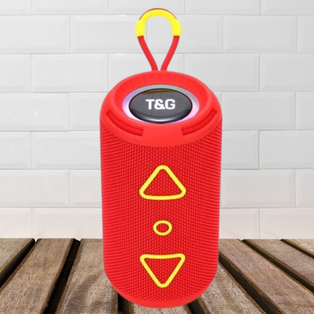 Bluetooth колонка портативна TG656 FM-радіо, акумуляторна колонка для музики. Колір: червоний, фото 1