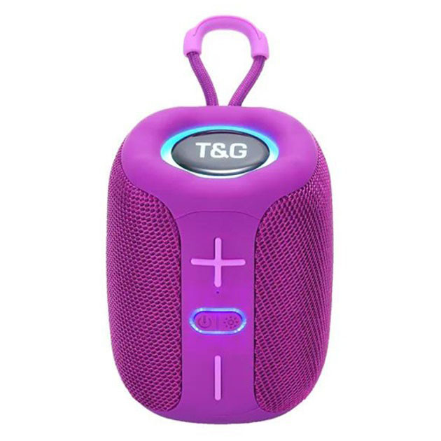 Портативна Bluetooth колонка TG658 8W з RGB підсвічуванням бездротова портативна потужна. Колір: фіолетовий, фото 1