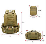 Тактичний похідний рюкзак на 56 л D3-GGL-403 Woodland solve, фото 7