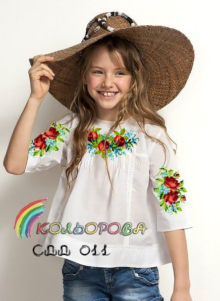 Сорочка дитяча (дівчатка 5-10 років) СДД-011. Заготовка під вишивку, фото 1