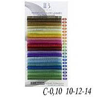Вії I-BEAUTY Triple Веселка C 0,10 10-12-14