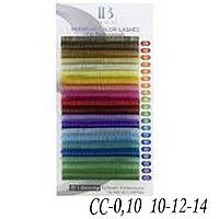 Вії I-BEAUTY Triple Веселка CC 0,10 10-12-14