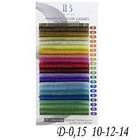 Вії I-BEAUTY Triple Веселка D 0,15 10-12-14