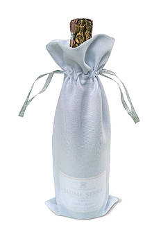 Мішечок на пляшку для шампанського для сублімації габардин срібна стрічка
