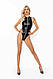 (SALE) Боді Noir Handmade F294 Powerwetlook bodysuit with front zipper - L  18+, фото 5