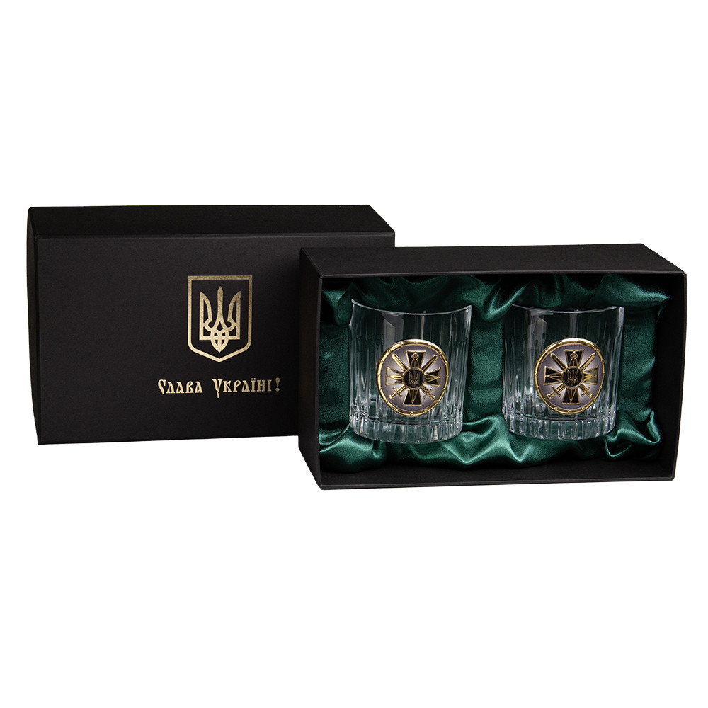 Набір келихів для віскі Розвідка ЗСУ Boss Crystal, 2 келиха