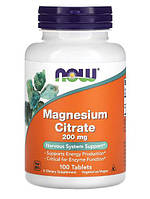 Магній NOW FOODS MAGNESIUM Citrate 200 mg 100 таблеток