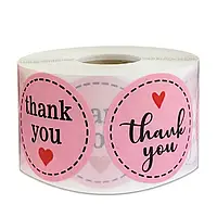 Наклейки в рулоні "Thank you" Ø25 мм (500 шт)