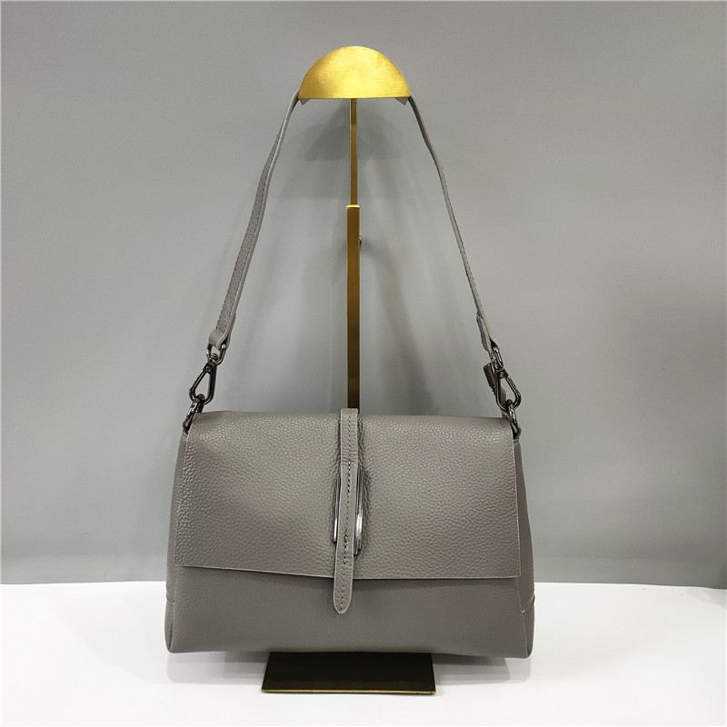 Шкіряна сумка з прямим клапаном Moderna С101-КТ-399 Сіра, фото 1