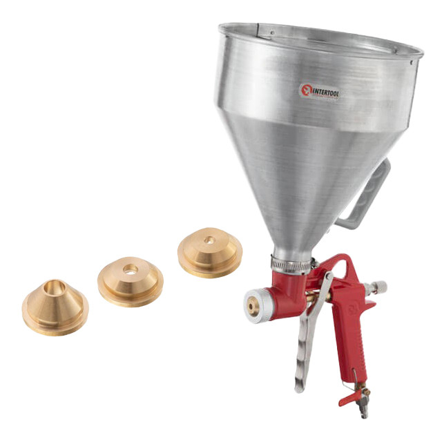 Розпилювач штукатурний пневматичний, форсунки: 4, 6, 8 мм, верхній металевий бачок, 6000 мл, 3-6 атм INTERTOOL PT-0401, фото 1