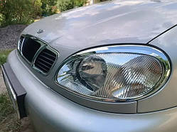 Хром на фари, окантування фар Daewoo Lanos 1996- (Autoclover/Південна Корея)