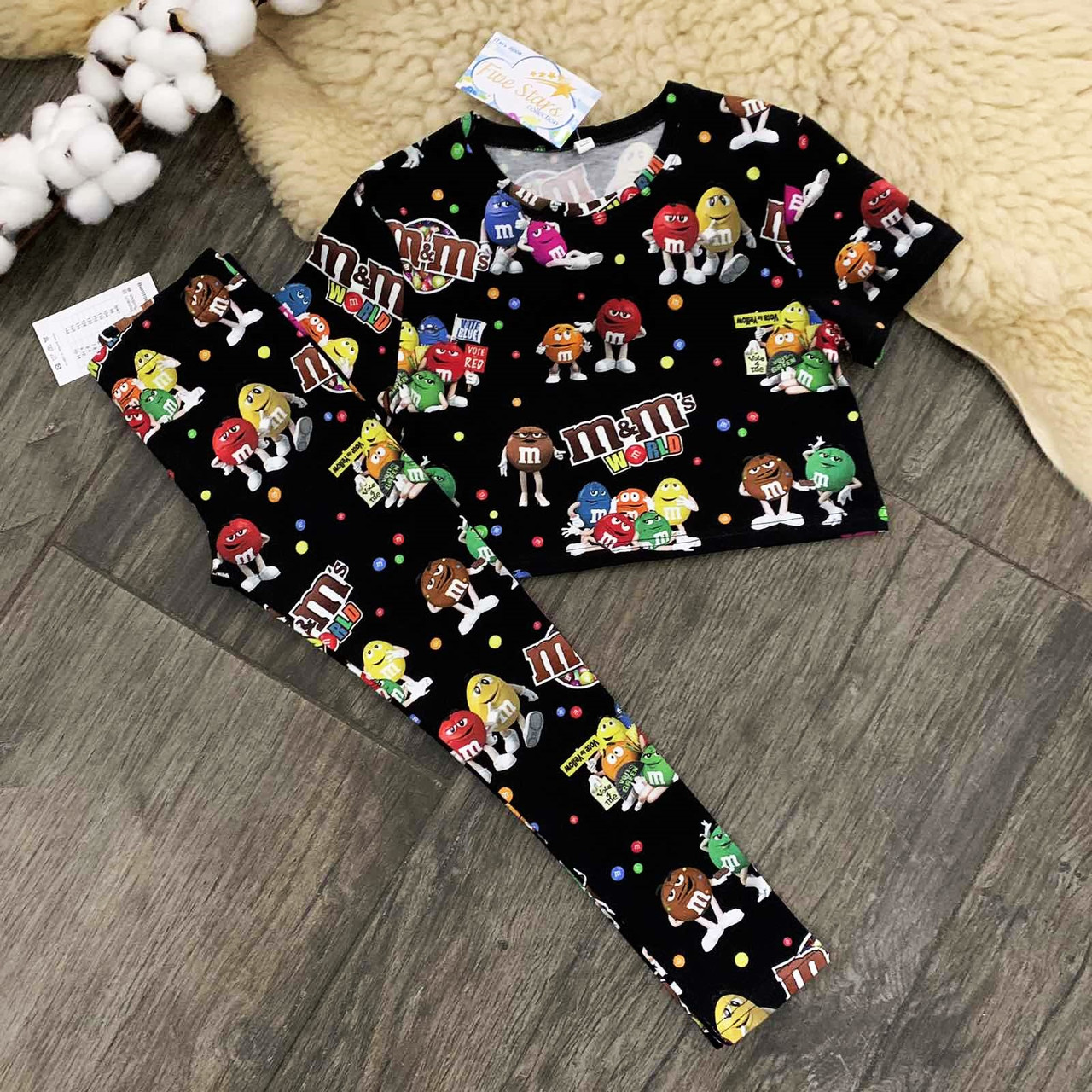 Дитячий костюм футболка-топ m&m's і легінси на чорному Five Stars 10798-10684-110р