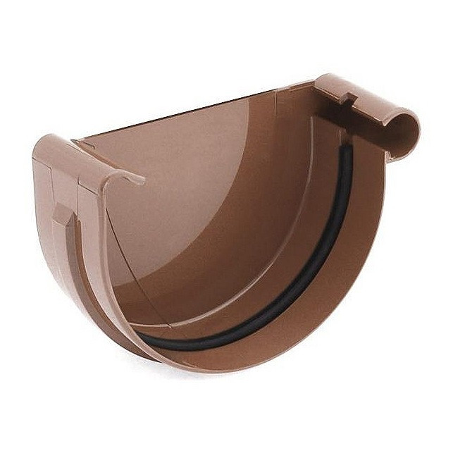 Заглушка жолоба права BRYZA 125 мм, коричнева, фото 1