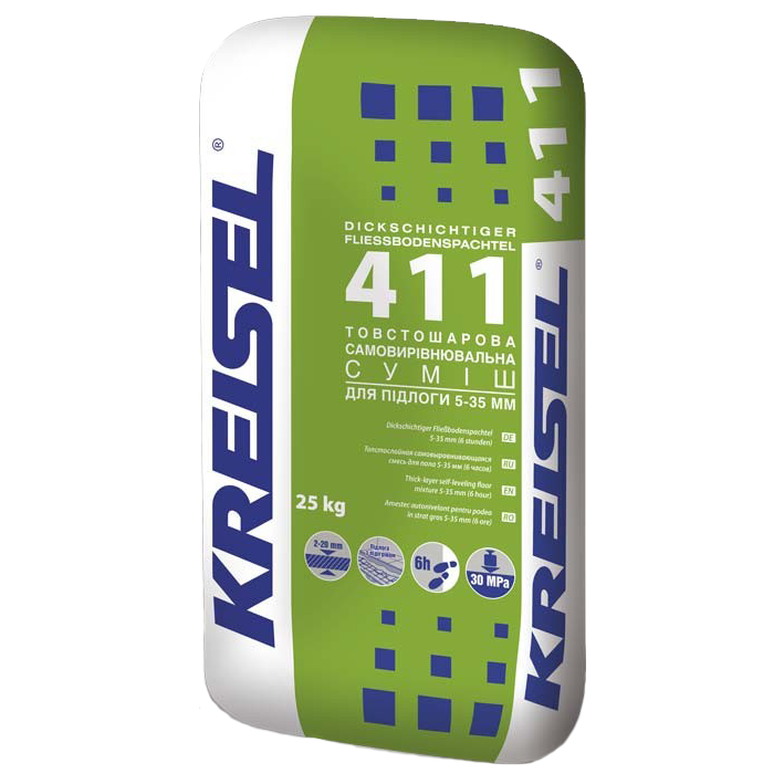 Kreisel 411 Суміш самовирівнювана для підлоги від 5 до 35 мм, 25 кг