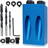 Кондуктор для мебели кондуктор для сверления косых отверстий 15° 6, 8, 10 мм по дереву 14 предметов