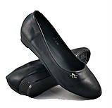Балетки туфлі жіночі чорні на танкетці екошкіряні 40, фото 9
