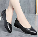 Балетки туфлі жіночі чорні на танкетці екошкіряні 40, фото 3
