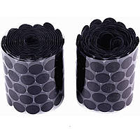 Самоклеючі липучки круглі 15 мм чорні 500 штук (250 пар)