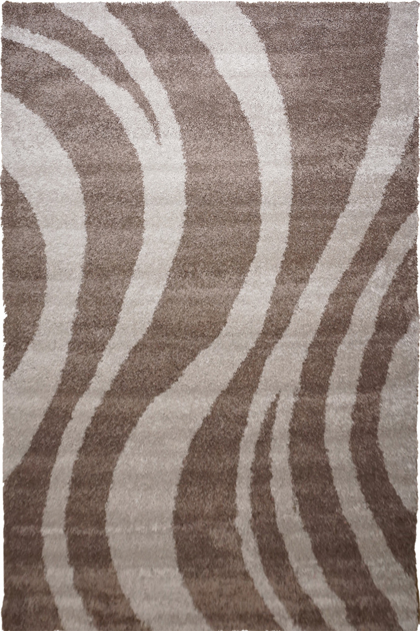 Коричнева килимова доріжка з високим ворсом SHAGGY BRAVO 1846 D.Brown/Beige ширина 1 м, фото 1