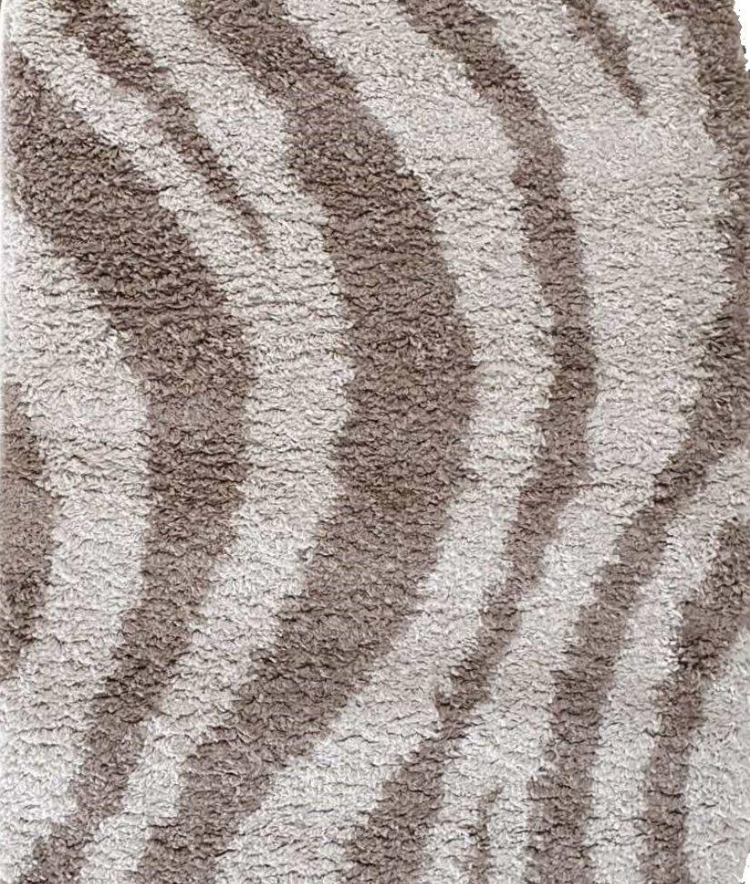 Коричнева килимова доріжка з високим ворсом SHAGGY BRAVO 1846 D.Brown/Beige ширина 100 см