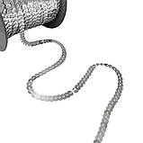 Паєтка на нитці 6 мм срібло, фото 2