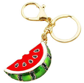 Брелок для ключей в виде дольки арбуза, Watermelon, 3х5.5 см.
