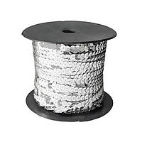 Паєтка на нитці 6 мм срібло