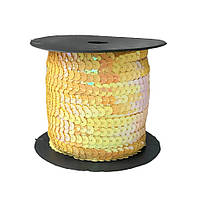 Паєтка на нитці 6 мм жовта з АВ