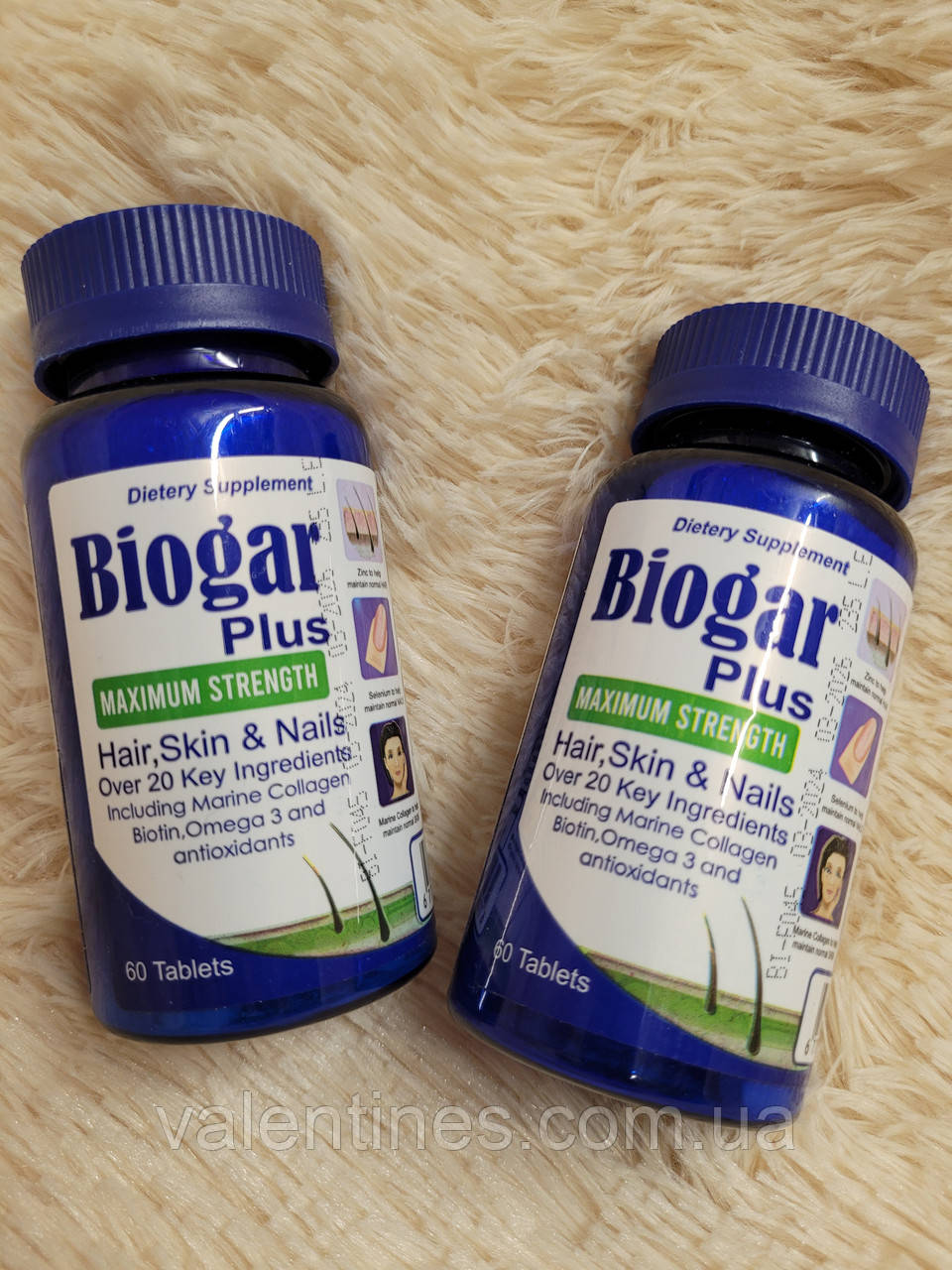 Комплекс вітамінів для волосся Biogar Plus 60 таб Єгипет