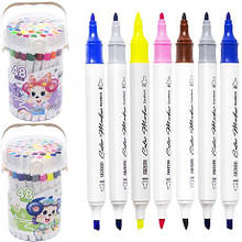 Набір маркерів для малювання 48 кольорів 241-48 скошений/круглий наконечник, у пластиковому боксі MZOPT